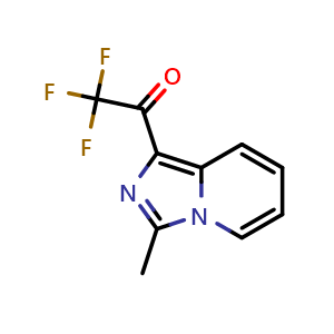 Chemical structure of 2,2,2-trifluoro-1-{3-methylimidazo[1,5-a]pyridin-1-yl}ethan-1-one , CAS 1333936-39-2, AChemBlock AD249542