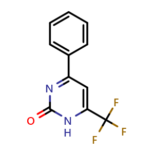 Chemical structure of 4-phenyl-6-(trifluoromethyl)-1,2-dihydropyrimidin-2-one , CAS 67804-93-7, AChemBlock AD249554