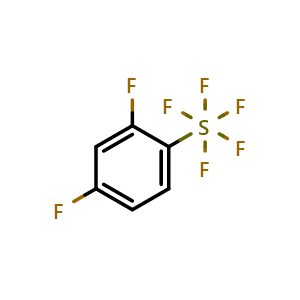 Chemical structure of 2,4-difluoro-1-(pentafluoro-lambda6-sulfanyl)benzene , CAS 1522408-96-3, AChemBlock AD249577