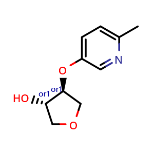 Chemical structure of trans-4-[(6-methylpyridin-3-yl)oxy]oxolan-3-ol , CAS 2413365-35-0, AChemBlock AD249586