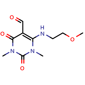 6-((2-methoxyethyl)amino)-1,3-dimethyl-2,4-dioxo-1,2,3,4-tetrahydropyrimidine-5-carbaldehyde