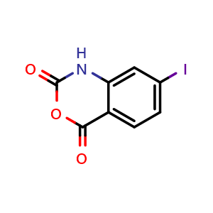 Chemical structure of 7-Iodo-2h-benzo[d][1,3]oxazine-2,4(1h)-dione , CAS 115081-94-2, AChemBlock AD249595
