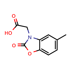 Chemical structure of (5-Methyl-2-oxo-1,3-benzoxazol-3(2H)-yl)acetic acid , CAS 767304-83-6, AChemBlock AD249608