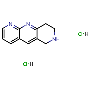 Chemical structure of 6H,7H,8H,9H-pyrido[2,3-b]1,6-naphthyridine dihydrochloride , CAS 2640902-51-6, AChemBlock AD249609