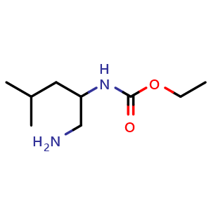 Chemical structure of ethyl N-(1-amino-4-methylpentan-2-yl)carbamate , CAS 1087792-22-0, AChemBlock AD249613