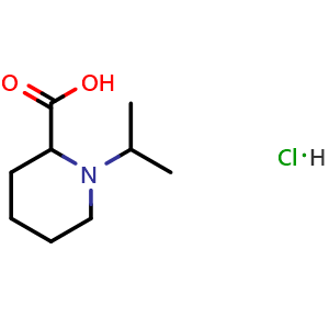 Chemical structure of 1-(propan-2-yl)piperidine-2-carboxylic acid hydrochloride , CAS 1306602-99-2, AChemBlock AD249614