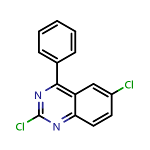 Chemical structure of 2,6-Dichloro-4-phenylquinazoline , CAS 5185-54-6, AChemBlock AD249616