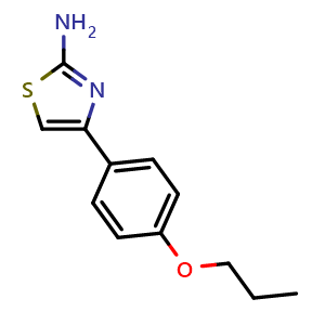 Chemical structure of 4-(4-propoxyphenyl)thiazol-2-amine , CAS 15850-30-3, AChemBlock AD249617