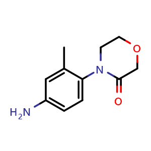 Chemical structure of 4-(4-amino-2-methylphenyl)morpholin-3-one , CAS 482308-10-1, AChemBlock AD249640