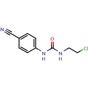 Chemical structure of 3-(2-chloroethyl)-1-(4-cyanophenyl)urea , CAS 13908-43-5, AChemBlock AD249642