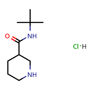Chemical structure of N-tert-Butylpiperidine-3-carboxamide hydrochloride , CAS 937725-07-0, AChemBlock AD249643