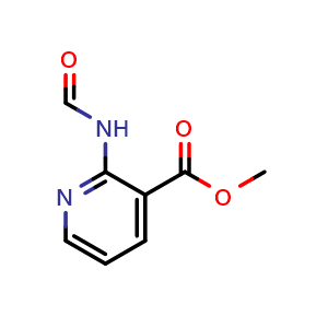 Chemical structure of methyl 2-formamidopyridine-3-carboxylate , CAS 338990-71-9, AChemBlock AD249656