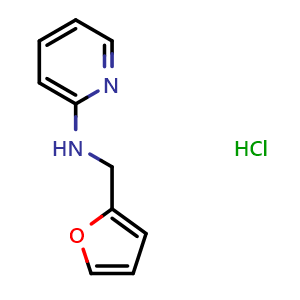 Chemical structure of N-(Furan-2-ylmethyl)pyridin-2-amine hydrochloride , CAS 767355-84-0, AChemBlock AD249672