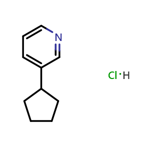 Chemical structure of 3-Cyclopentylpyridine hydrochloride , AChemBlock AD249681