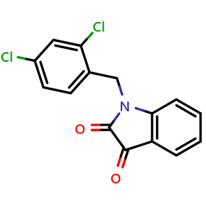 Chemical structure of 1-(2,4-Dichlorobenzyl)-1H-indole-2,3-dione , CAS 79183-24-7, AChemBlock AD249683
