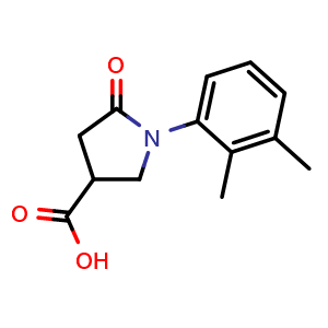 Chemical structure of 1-(2,3-Dimethylphenyl)-5-oxopyrrolidine-3-carboxylic acid , CAS 56617-46-0, AChemBlock AD249693
