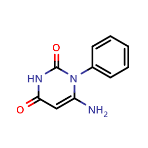 Chemical structure of 6-Amino-1-phenyl-1H-pyrimidine-2,4-dione , CAS 15837-45-3, AChemBlock AD249694