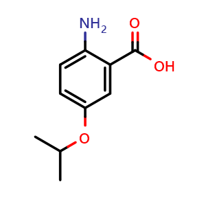 Chemical structure of 2-Amino-5-(propan-2-yloxy)benzoic acid , CAS 68701-42-8, AChemBlock AD249702