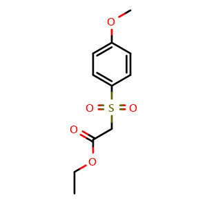 Chemical structure of Ethyl 2-(4-methoxybenzenesulfonyl)acetate , CAS 2850-21-7, AChemBlock AD249713