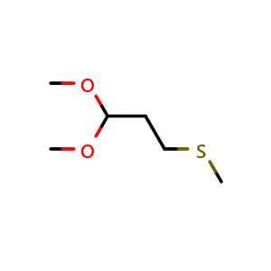 Chemical structure of 1,1-dimethoxy-3-(methylsulfanyl)propane , CAS 13214-29-4, AChemBlock AD249718