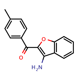 Chemical structure of (3-Amino-1-benzofuran-2-yl)(4-methylphenyl)methanone , CAS 333435-40-8, AChemBlock AD249733