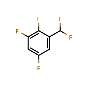 Chemical structure of 1-(difluoromethyl)-2,3,5-trifluorobenzene , CAS 1214358-17-4, AChemBlock AD249737