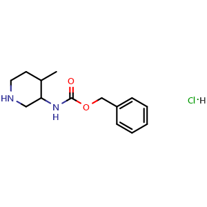 Chemical structure of Benzyl (4-methylpiperidin-3-yl)carbamate hydrochloride , CAS 2702519-05-7, AChemBlock AD249751