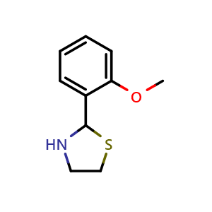 Chemical structure of 2-(2-methoxyphenyl)thiazolidine , CAS 40790-78-1, AChemBlock AD249755