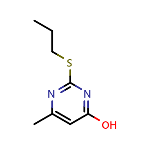 Chemical structure of 6-Methyl-2-(propylthio)pyrimidin-4-ol , CAS 62459-04-5, AChemBlock AD249792