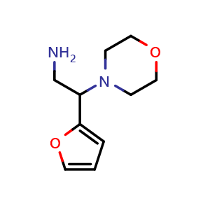 Chemical structure of 2-(furan-2-yl)-2-(morpholin-4-yl)ethan-1-amine , CAS 876717-86-1, AChemBlock AD249805