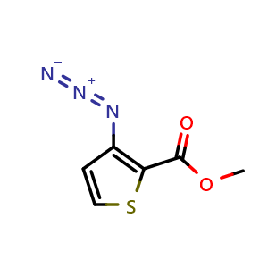 Chemical structure of methyl 3-azidothiophene-2-carboxylate , CAS 158878-93-4, AChemBlock AD249848