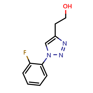 Chemical structure of 2-[1-(2-fluorophenyl)-1H-1,2,3-triazol-4-yl]ethan-1-ol , CAS 1249410-88-5, AChemBlock AD249851