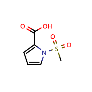 Chemical structure of 1-(Methylsulfonyl)-1H-pyrrole-2-carboxylic acid , CAS 1524175-72-1, AChemBlock AD249871