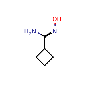 Chemical structure of N'-hydroxycyclobutanecarboximidamide , CAS 2673221-55-9, AChemBlock AD249872