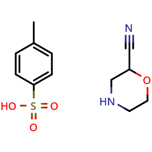 Chemical structure of 2-Morpholinecarbonitrile, 4-methylbenzenesulfonate (1:1) , CAS 1820717-22-3, AChemBlock AD249881