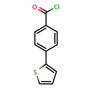 Chemical structure of 4-(Thiophen-2-yl)benzoyl chloride , CAS 181132-70-7, AChemBlock AD249883