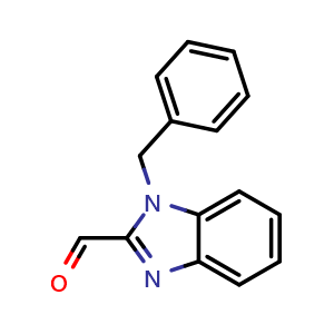 Chemical structure of 1-Benzyl-1H-benzimidazole-2-carbaldehyde , CAS 180000-91-3, AChemBlock AD249892