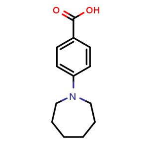 Chemical structure of 4-(Azepan-1-yl)benzoic acid , CAS 314248-55-0, AChemBlock AD249905