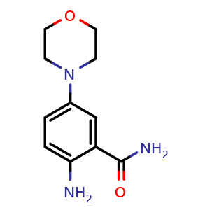 Chemical structure of 2-amino-5-(morpholin-4-yl)benzamide , CAS 93246-58-3, AChemBlock AD249906