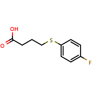 Chemical structure of 4-[(4-fluorophenyl)sulfanyl]butanoic acid , CAS 18850-56-1, AChemBlock AD249909