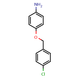 Chemical structure of 4-(4-Chloro-benzyloxy)-phenylamine , CAS 34762-56-6, AChemBlock AD249912
