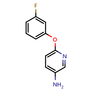 Chemical structure of 6-(3-fluorophenoxy)pyridin-3-amine , CAS 954252-97-2, AChemBlock AD249915