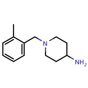 Chemical structure of 1-[(2-methylphenyl)methyl]piperidin-4-amine , CAS 41220-34-2, AChemBlock AD249917
