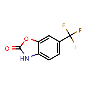 Chemical structure of 6-(trifluoromethyl)-3H-1,3-benzoxazol-2-one , CAS 1806520-96-6, AChemBlock AD249962