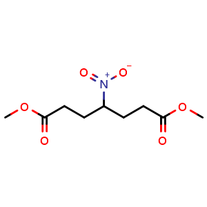 Chemical structure of 1,7-dimethyl 4-nitroheptanedioate , CAS 7766-83-8, AChemBlock AD249980