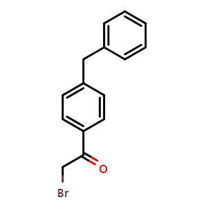 Chemical structure of 1-(4-benzylphenyl)-2-bromoethan-1-one , CAS 28179-31-9, AChemBlock AD249986