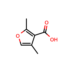 Chemical structure of 2,4-Dimethyl-furan-3-carboxylic acid , CAS 15058-72-7, AChemBlock AD249993