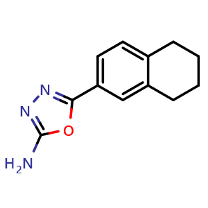 Chemical structure of 5-(5,6,7,8-tetrahydronaphthalen-2-yl)-1,3,4-oxadiazol-2-amine , CAS 1105194-40-8, AChemBlock AD249999