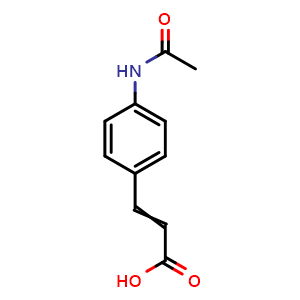 Chemical structure of 3-(4-Acetamidophenyl)acrylic acid , CAS 7152-04-7, AChemBlock AD250068