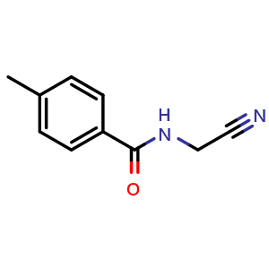 Chemical structure of N-(Cyanomethyl)-4-methylbenzamide , CAS 22198-21-6, AChemBlock AD250087